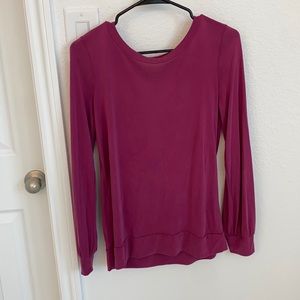 Pink open back blouse